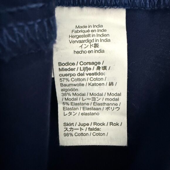 J.CREW Striped Ribbed-Knit Mixy Dress L Ivory Navy Blue Midi Fit Flare NWT B85 - Picture 5 of 6